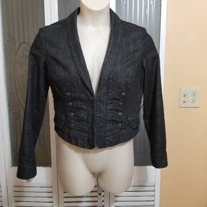 New York & Co. Military Style Cropped Denim Jacket